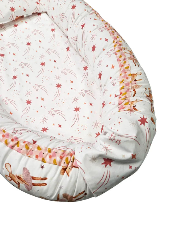 Gnijezdo za bebe - Dvostrano - Mousie ballerina and rose stars