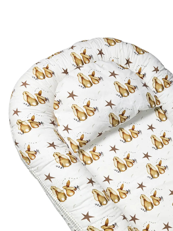 Baby Nest - Double-Sided - Bunny and Brown Stars