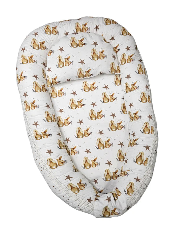 Baby Nest - Double-Sided - Bunny and Brown Stars