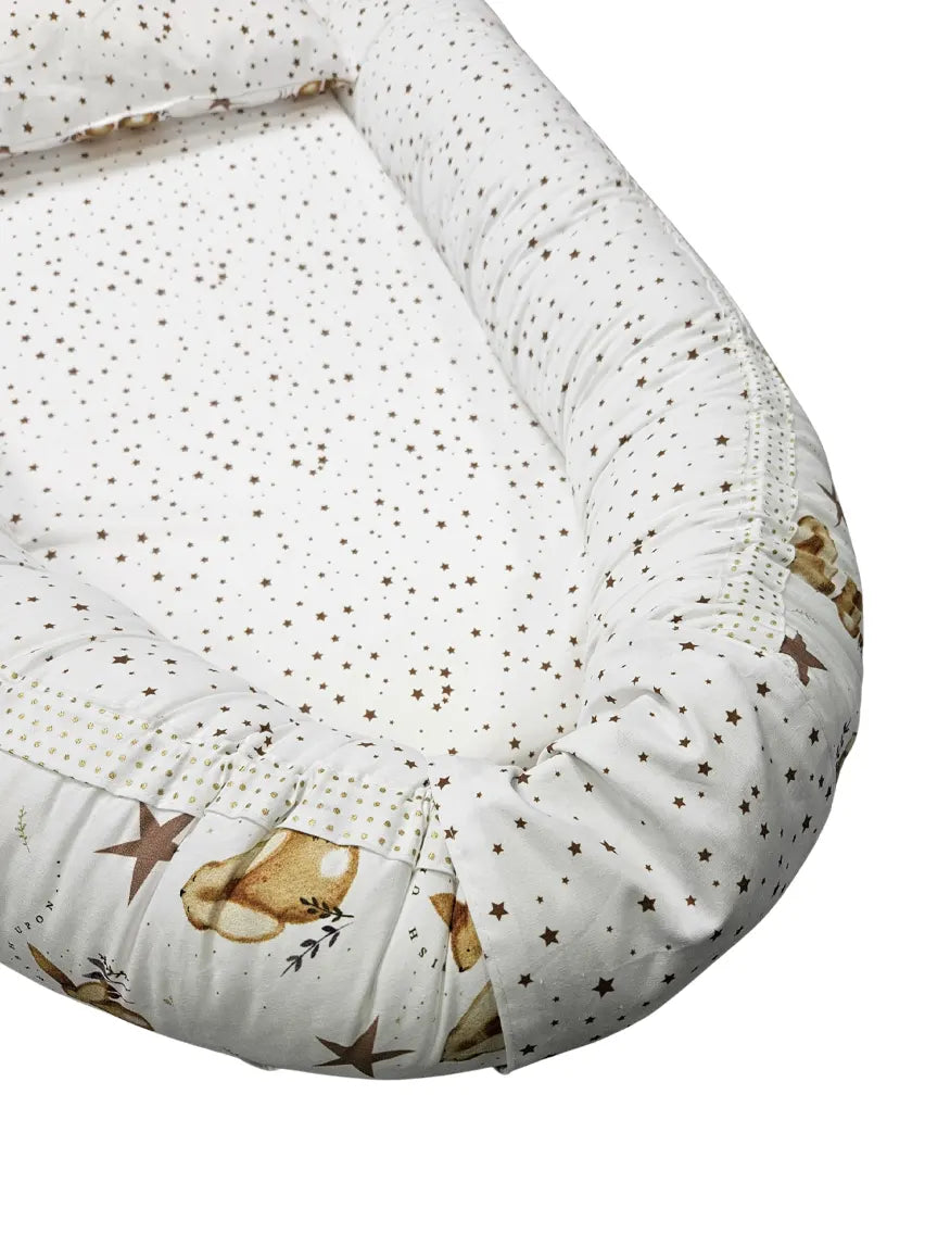 Baby Nest - Double-Sided - Bunny and Brown Stars