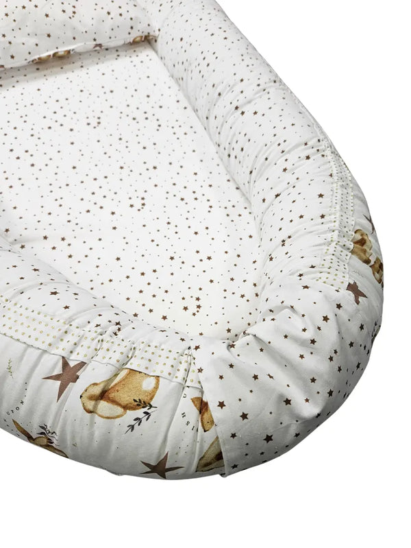 Baby Nest - Double-Sided - Bunny and Brown Stars