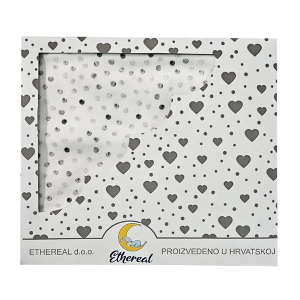 Premium cotton blanket - organic cotton - Grey dots