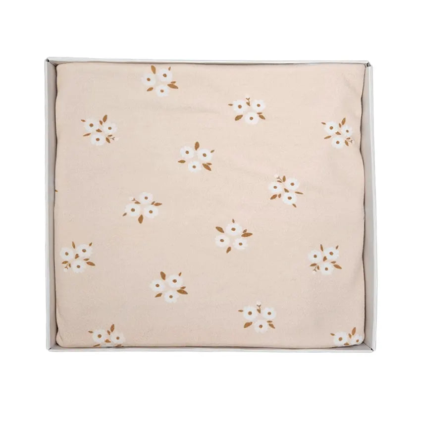 Premium Cotton Blanket - Organic Cotton - Little Beige Flowers