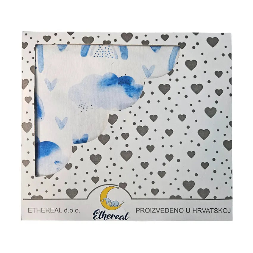 Premium cotton blanket - organic cotton - Blue rainbows