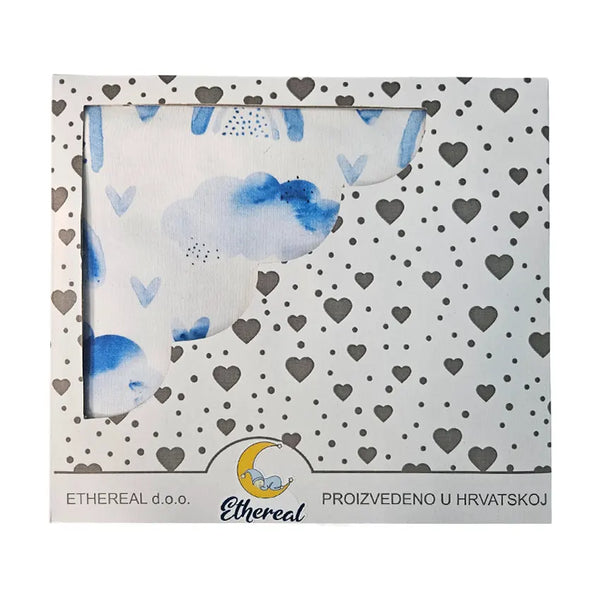 Premium cotton blanket - organic cotton - Blue rainbows