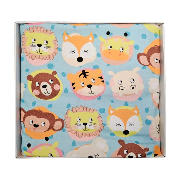 Premium Cotton Blanket - Organic Cotton - Jungle Baby Animals