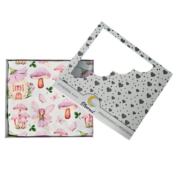 Premium cotton blanket - organic cotton - Lilac forest fairy