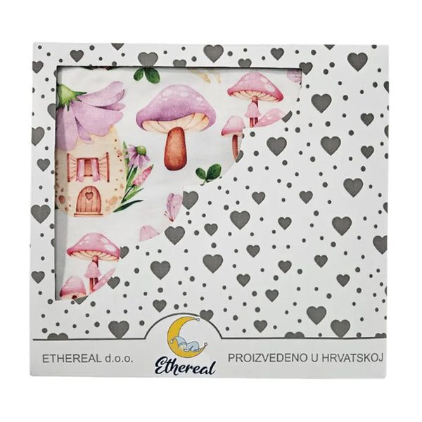 Premium cotton blanket - organic cotton - Lilac forest fairy