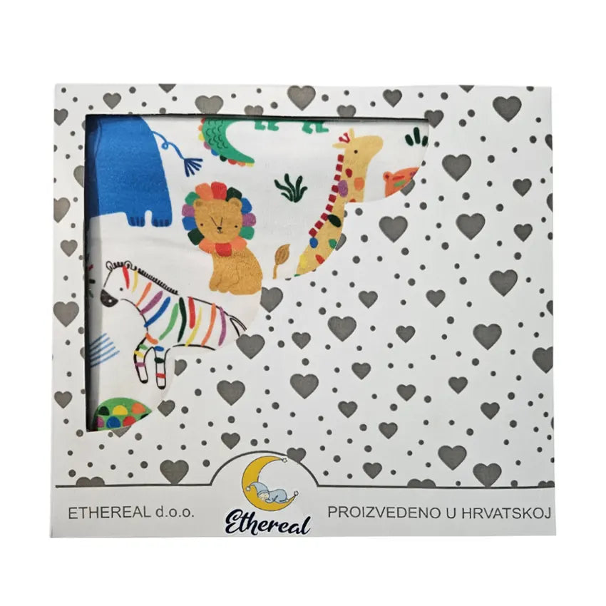 Premium cotton blanket - organic cotton - Rainbow animals
