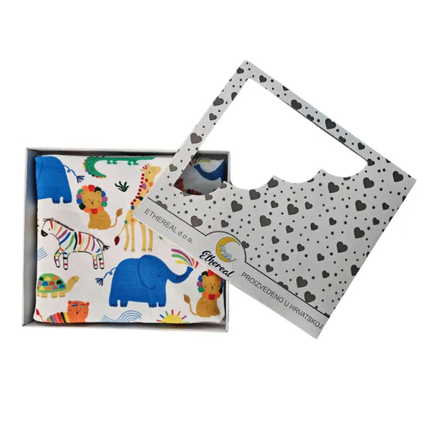 Premium cotton blanket - organic cotton - Rainbow animals