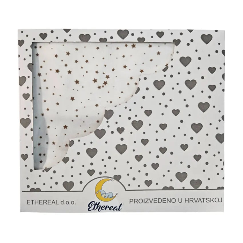Premium cotton blanket - organic cotton - Small brown stars