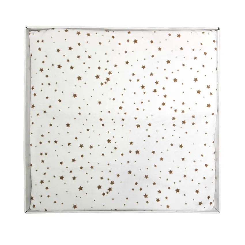 Premium cotton blanket - organic cotton - Small brown stars