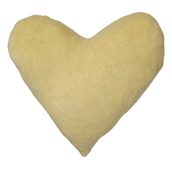 Cotton Velvet Decorative Heart Pillow - Mustard Yellow