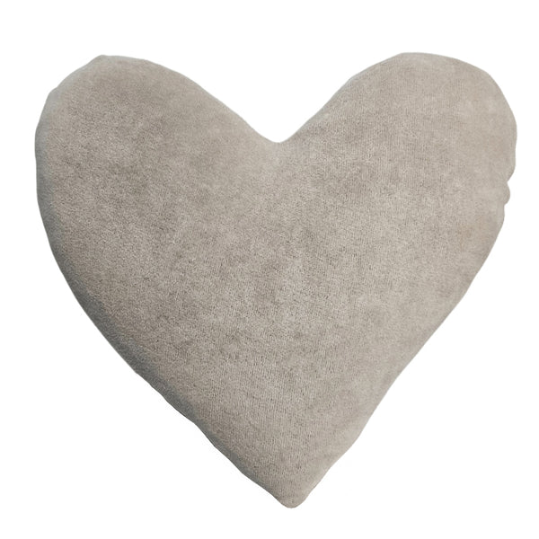Cotton Velvet Decorative Heart Pillow - Brown