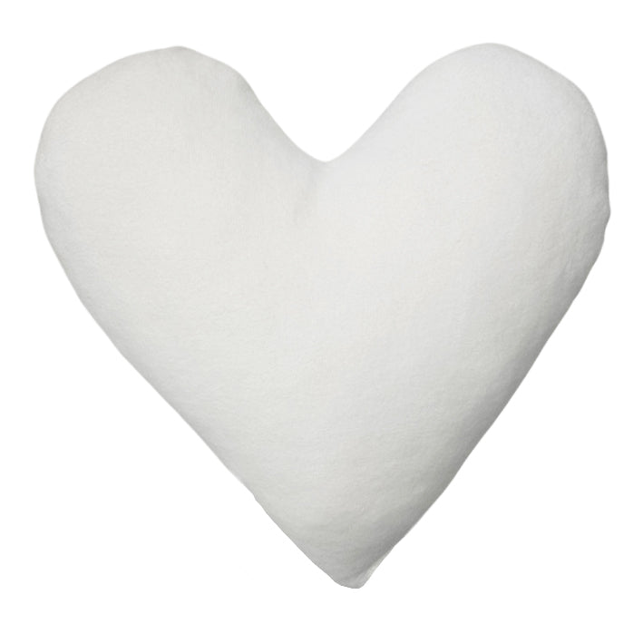 Cotton Velvet Decorative Heart Pillow - White
