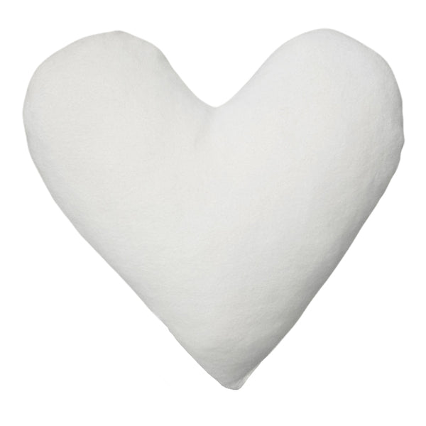 Cotton Velvet Decorative Heart Pillow - White