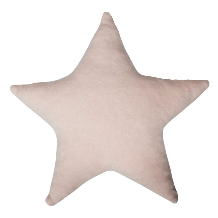Cotton Velvet Decorative Star Cushion - Soft Pink