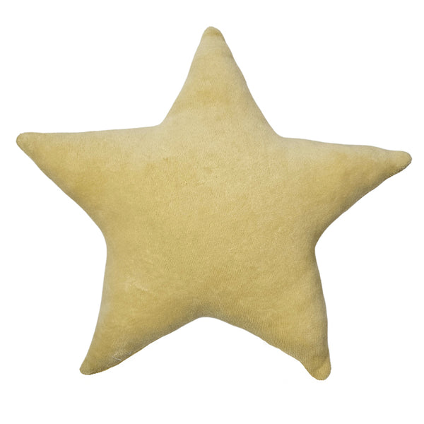 Cotton Velvet Decorative Star Cushion - Mustard Yellow
