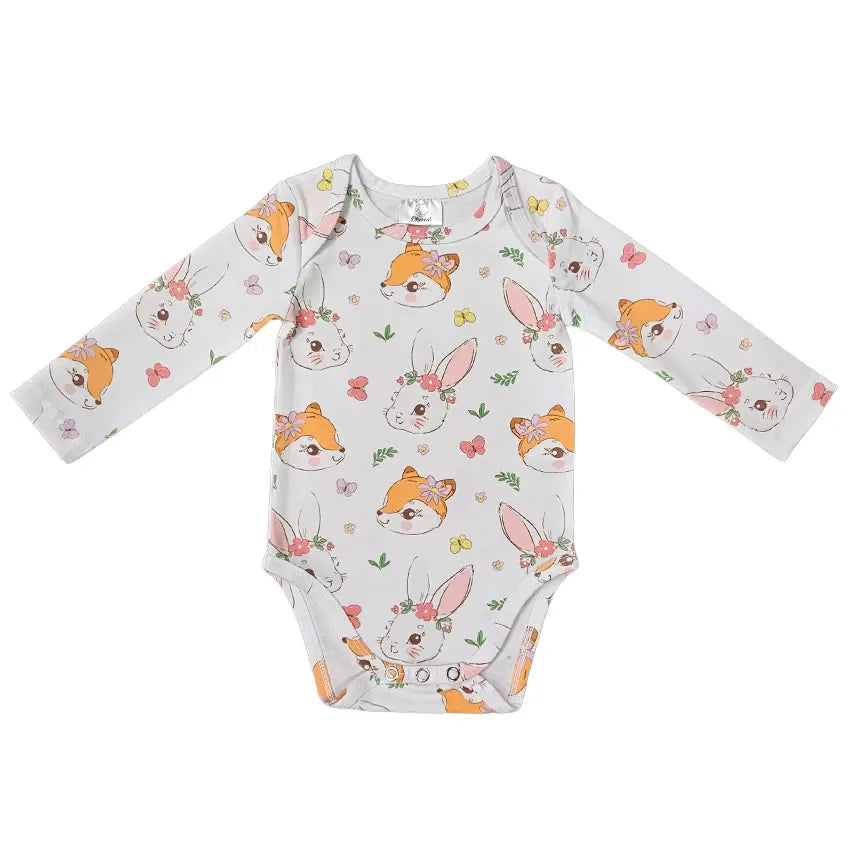 Long Sleeve Bodysuit - Bunny and Fox