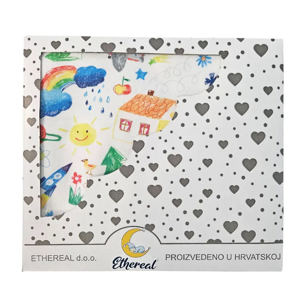 Premium Cotton Blanket - Organic Cotton - Kids Drawing