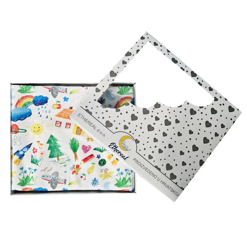 Premium Cotton Blanket - Organic Cotton - Kids Drawing
