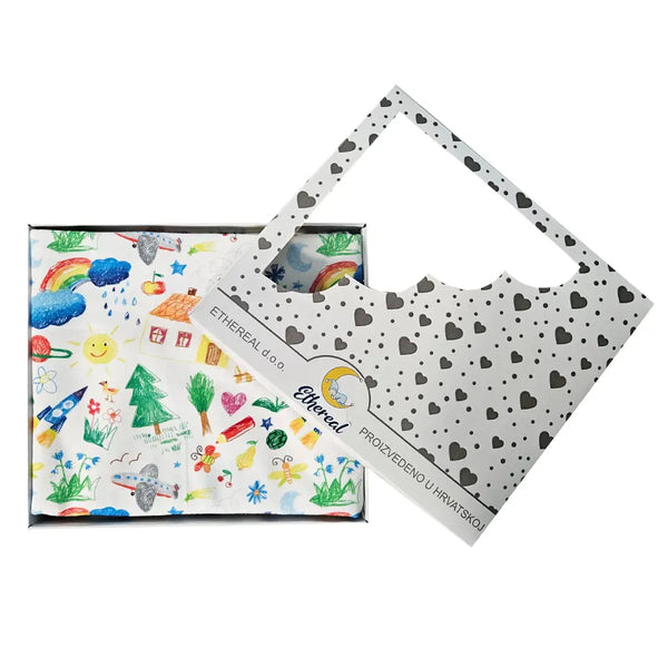 Premium Cotton Blanket - Organic Cotton - Kids Drawing