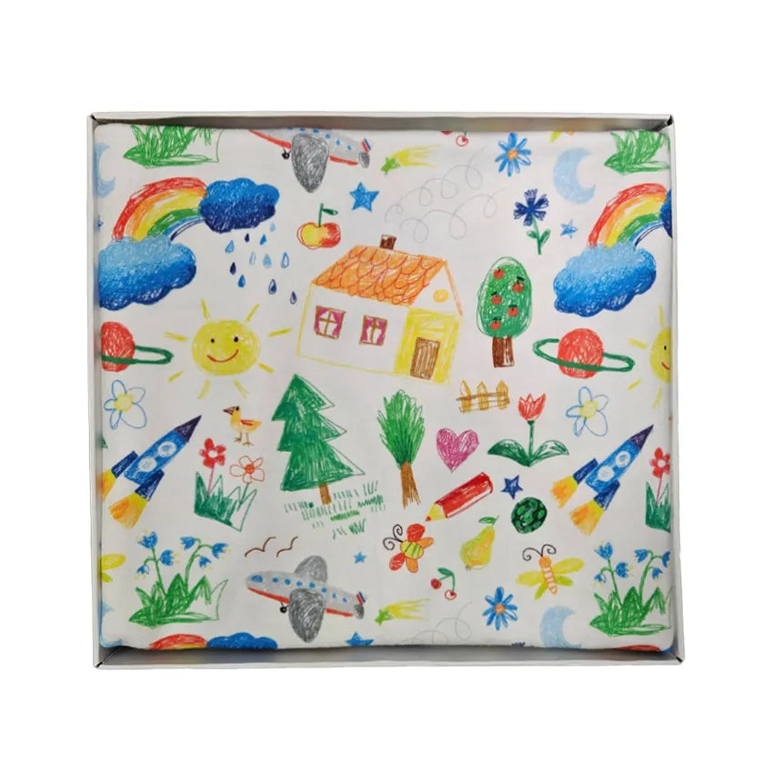 Premium Cotton Blanket - Organic Cotton - Kids Drawing