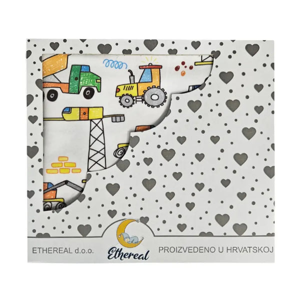 Premium Cotton Blanket - Organic Cotton - Construction Machines Drawing