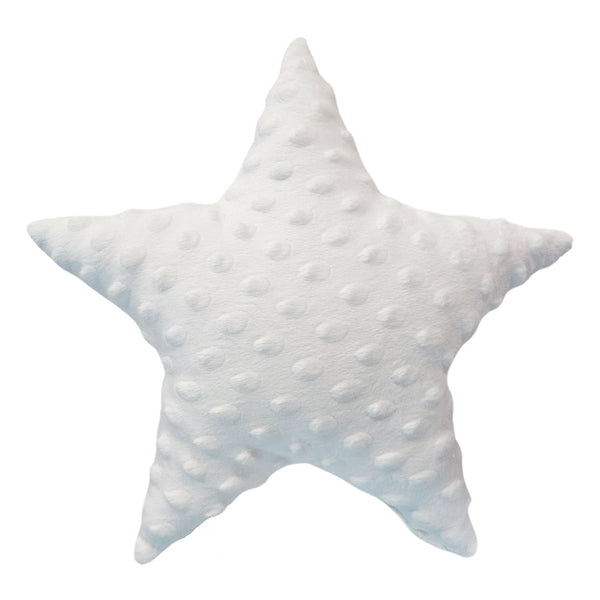 Minky decorative cushion star - White