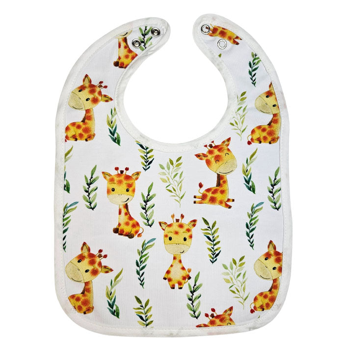 Bib with Waterproof Backing - Baby Giraffe