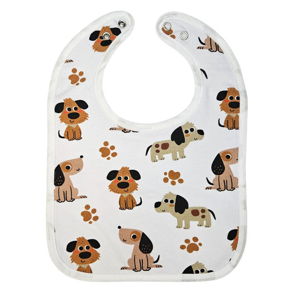 Bib with Waterproof Backing - Cute dogs