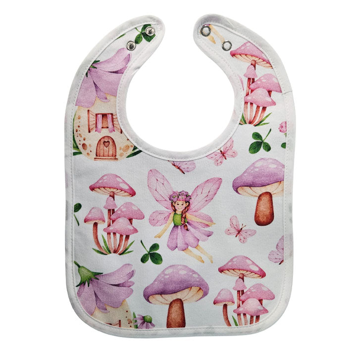 Bib with waterproof backing - Lilac forest fairy