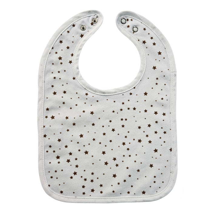 Bib with waterproof backing - Little brown stars