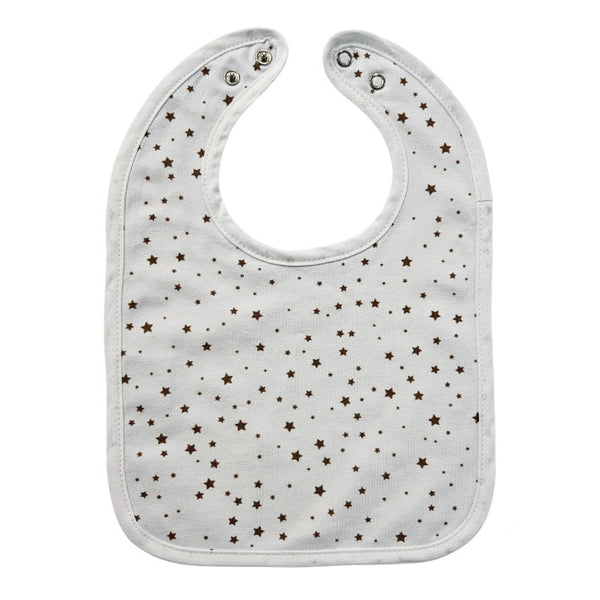 Bib with waterproof backing - Little brown stars