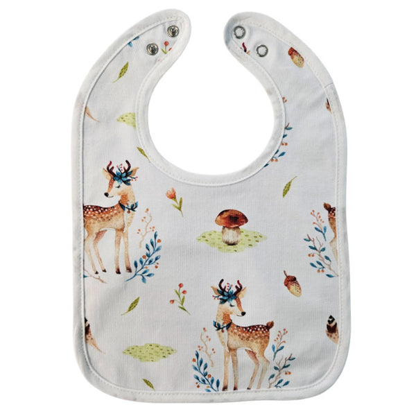 Bib with waterproof backing - Fawn in the forest