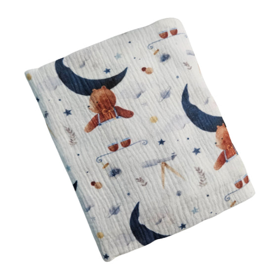 Muslin Tetra Blanket - D. Bear Reaching the Moon