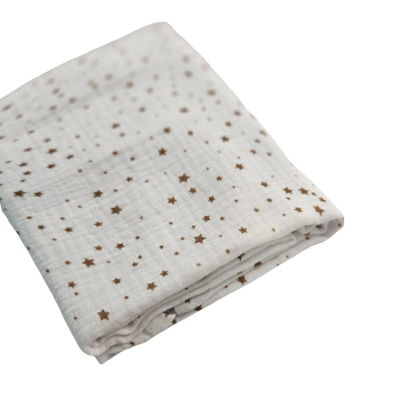 Muslin Tetra Blanket - D. Little Brown Stars