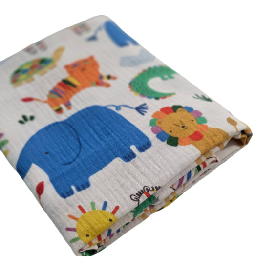 Muslin Tetra Blanket - D. Rainbow Animals