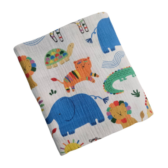 Muslin Tetra Blanket - D. Rainbow Animals