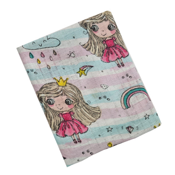 Children's Cotton Tetra Diaper 70x70cm - Girl with Crown