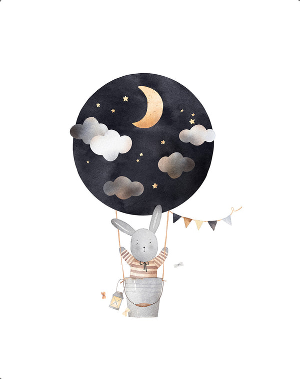 Premium Cotton Blanket - Organic Cotton - Night Sky Bunny