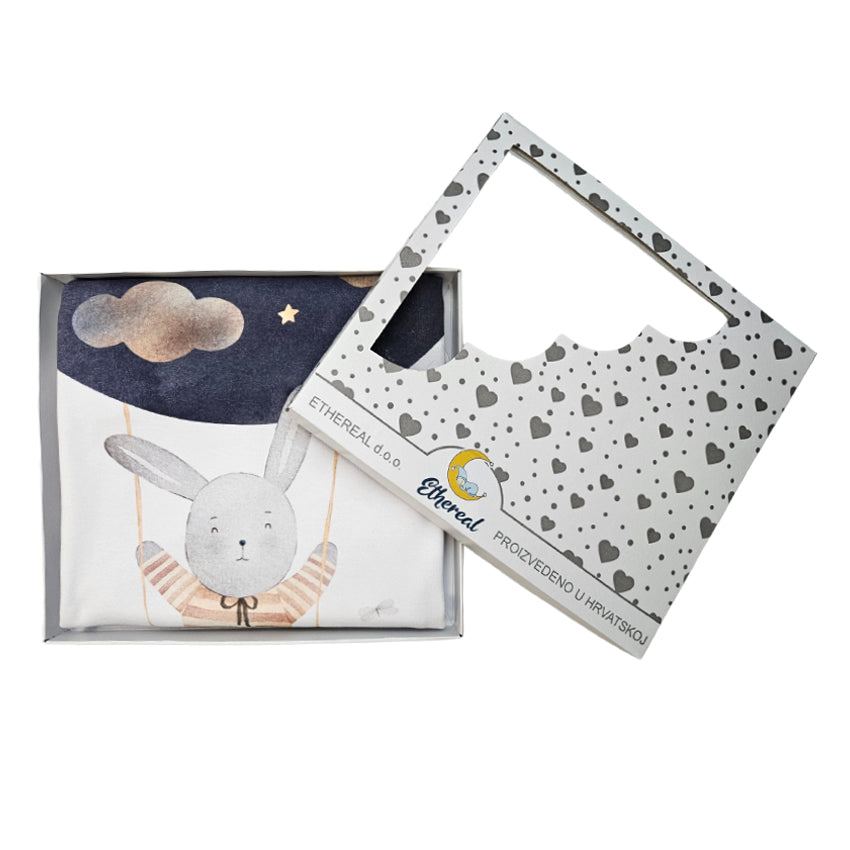 Premium Cotton Blanket - Organic Cotton - Night Sky Bunny