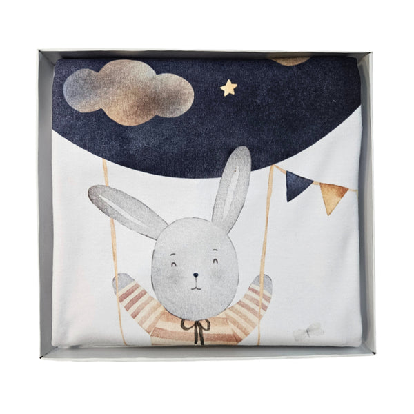 Premium Cotton Blanket - Organic Cotton - Night Sky Bunny