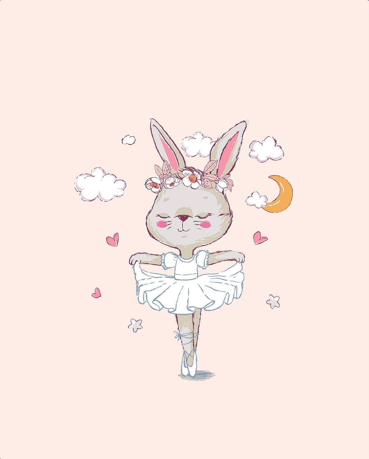 Muslin Double Layer Tetra Blanket 80x100cm - Bunny Ballerina