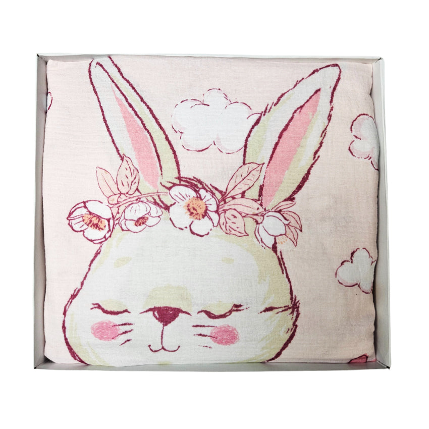 Muslin Double Layer Tetra Blanket 80x100cm - Bunny Ballerina