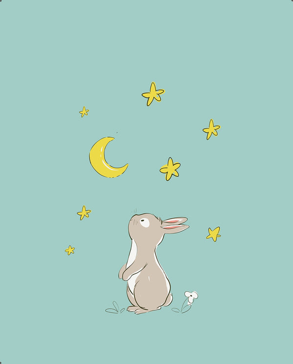 Muslin Double Layer Tetra Blanket 80x100cm - Bunny Watching Sky