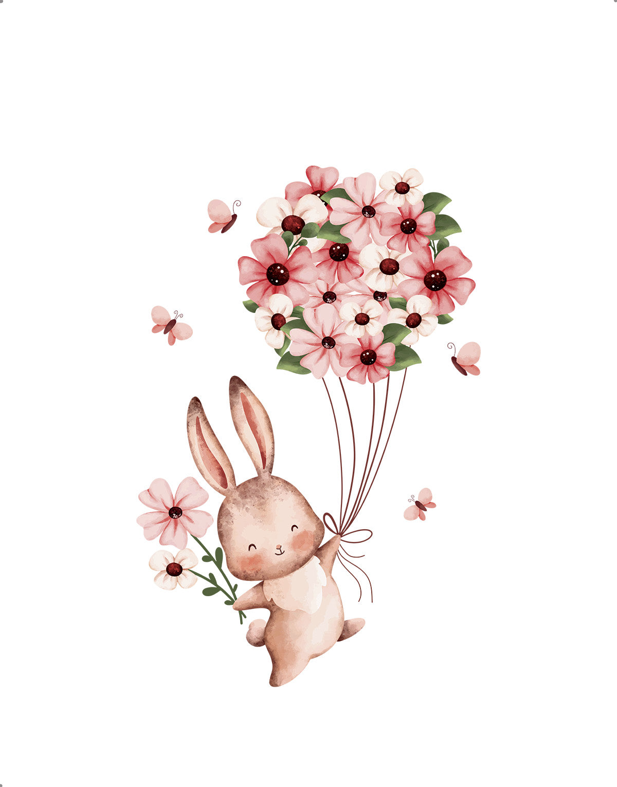 Muslin Double Layer Tetra Blanket 80x100cm - Flower Bunny