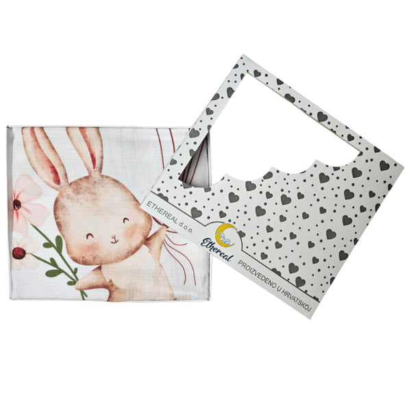 Muslin dvoslojna tetra dekica 80x100cm - Flower bunny