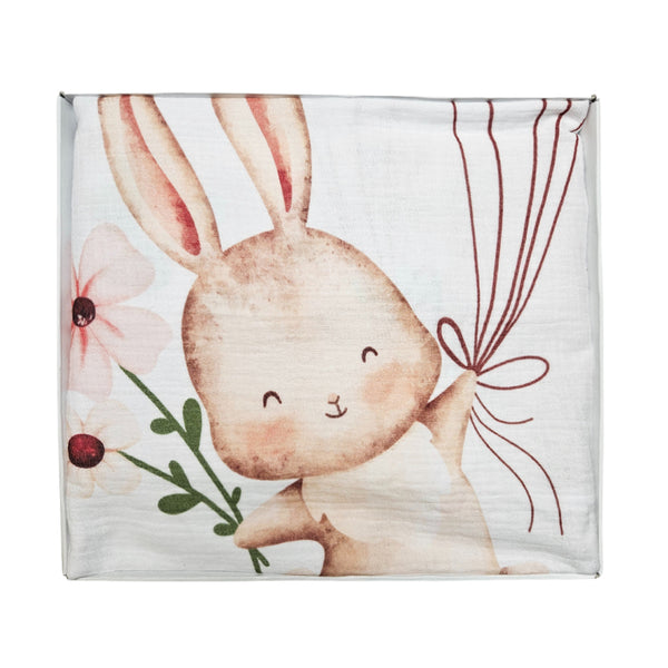 Muslin dvoslojna tetra dekica 80x100cm - Flower bunny