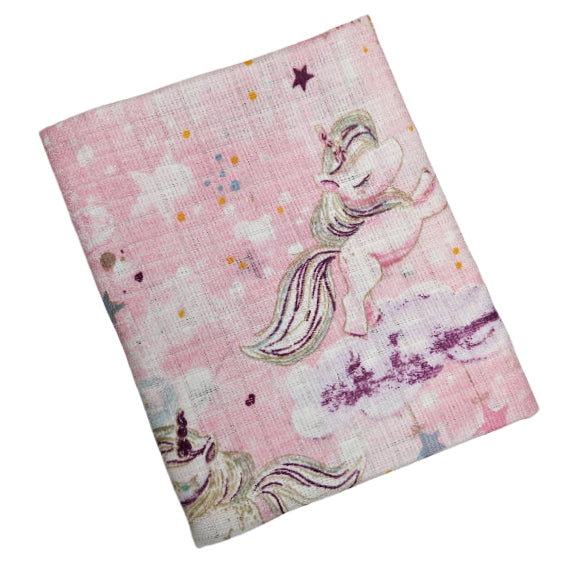 Children's Cotton Tetra Diaper 70x70cm - Unicorn Pink